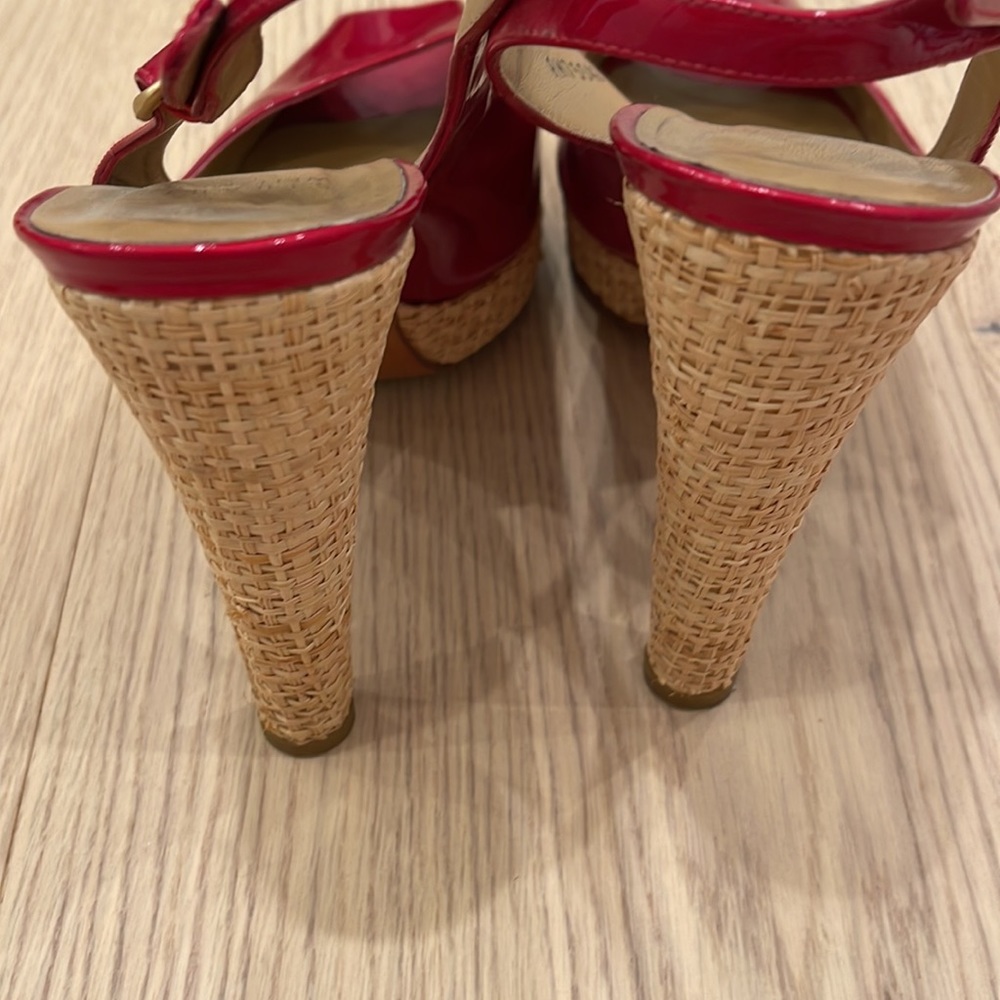 Patent Red Stuart Weitzman Heels Slingback! - image 3